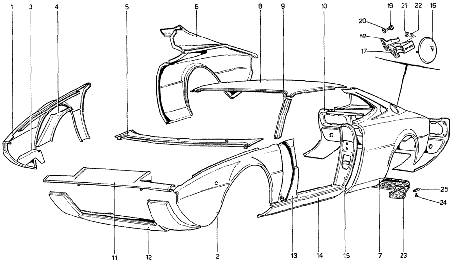 Schematic: Body Shell - Outer Elements