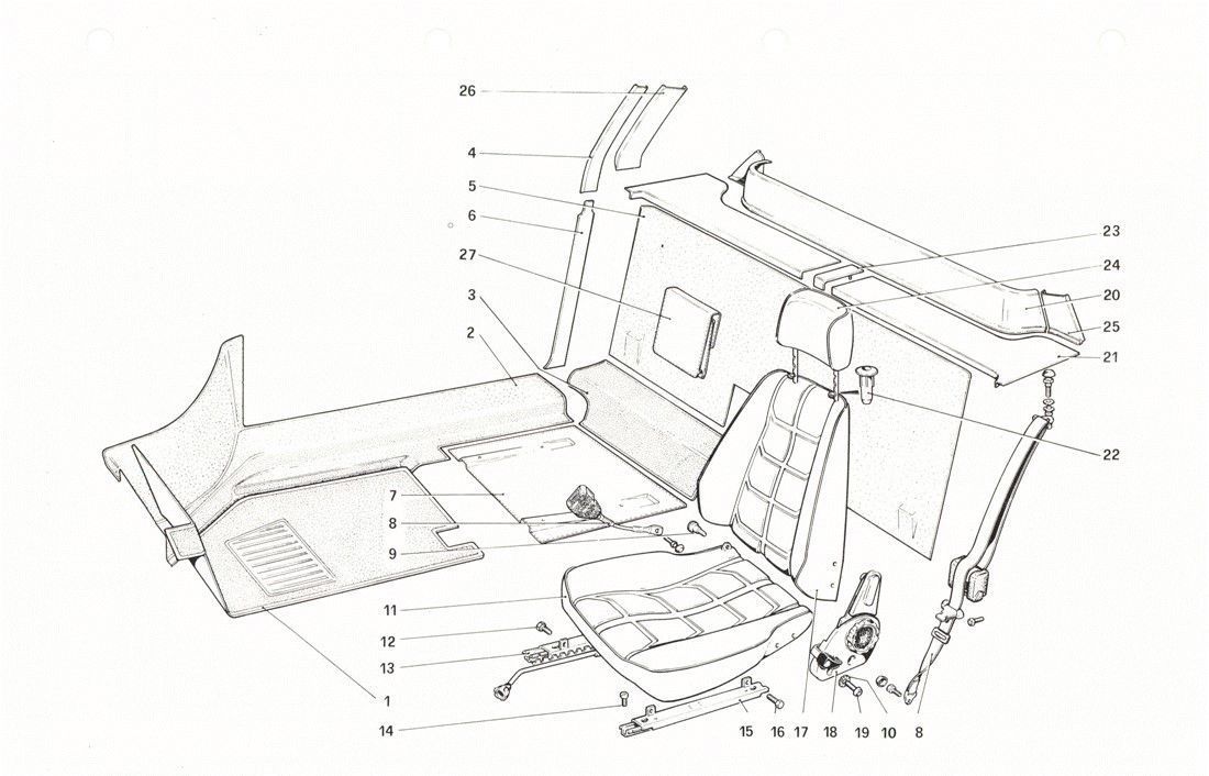 Schematic: lnterior trim, accessories and seats