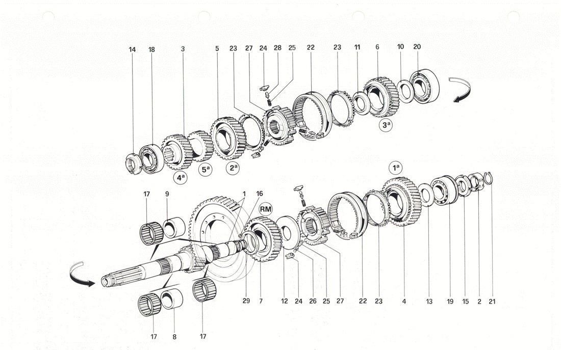 Schematic: Lay shaft gears  