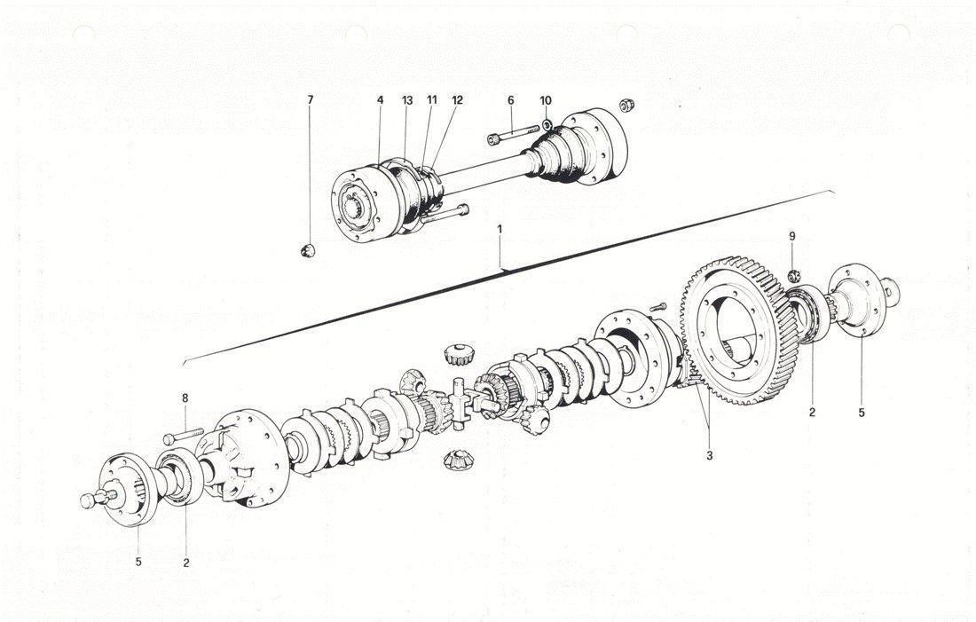Schematic: Differential and axle shaft