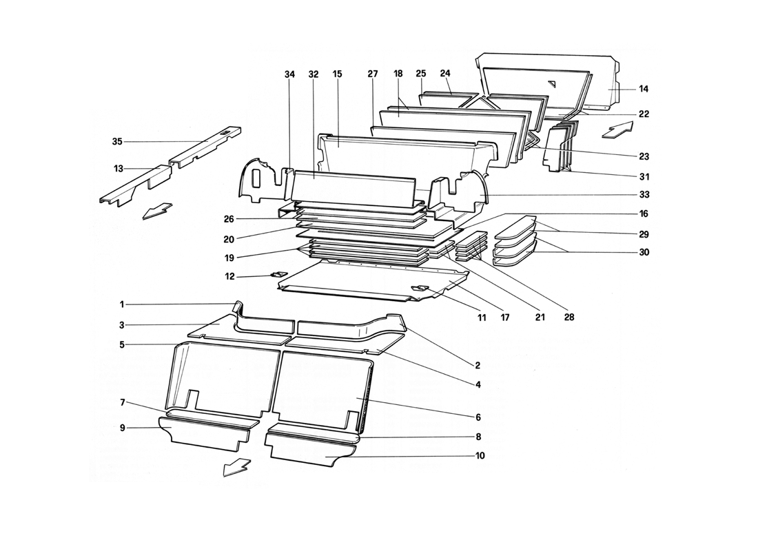 Schematic: Passenger And Luggage Compartments Insulation