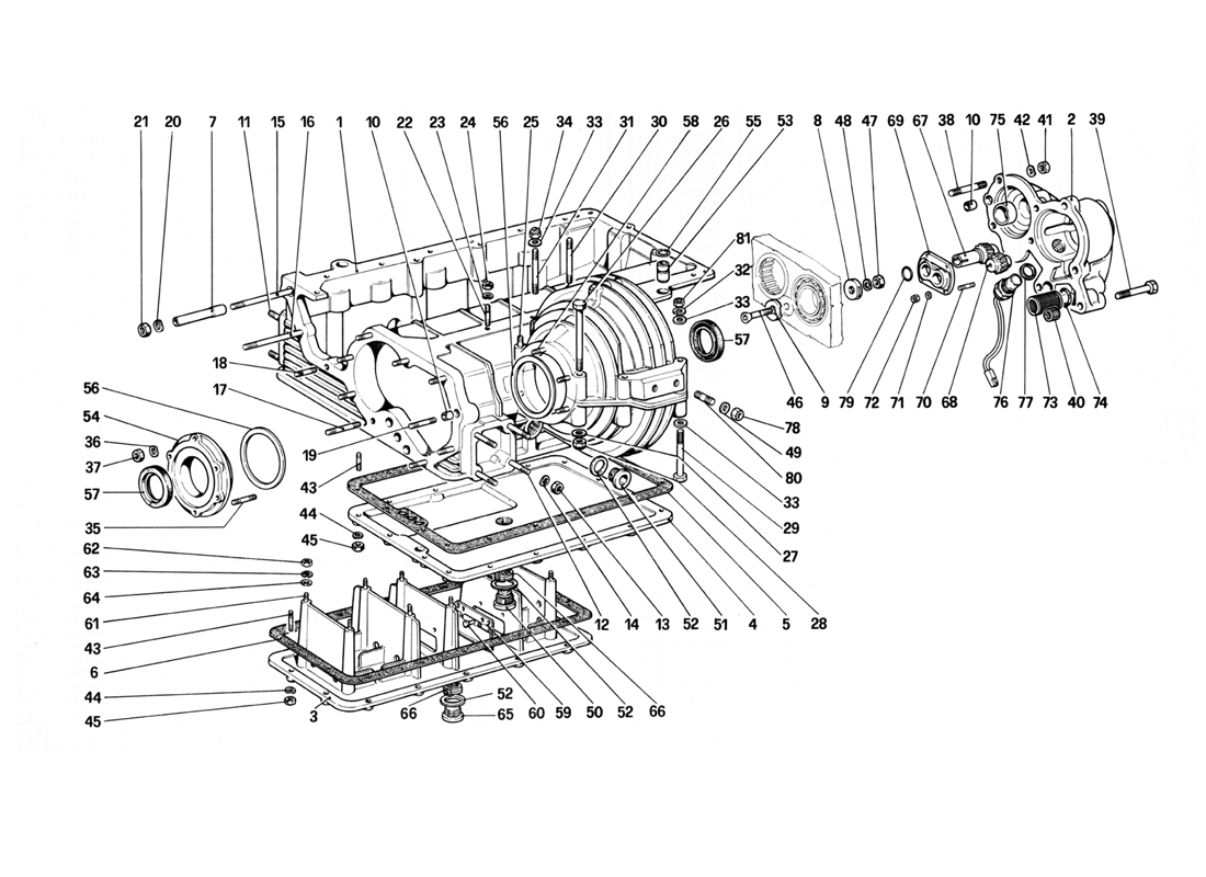 Schematic: Gearbox - Differential Housing And Oil Sump