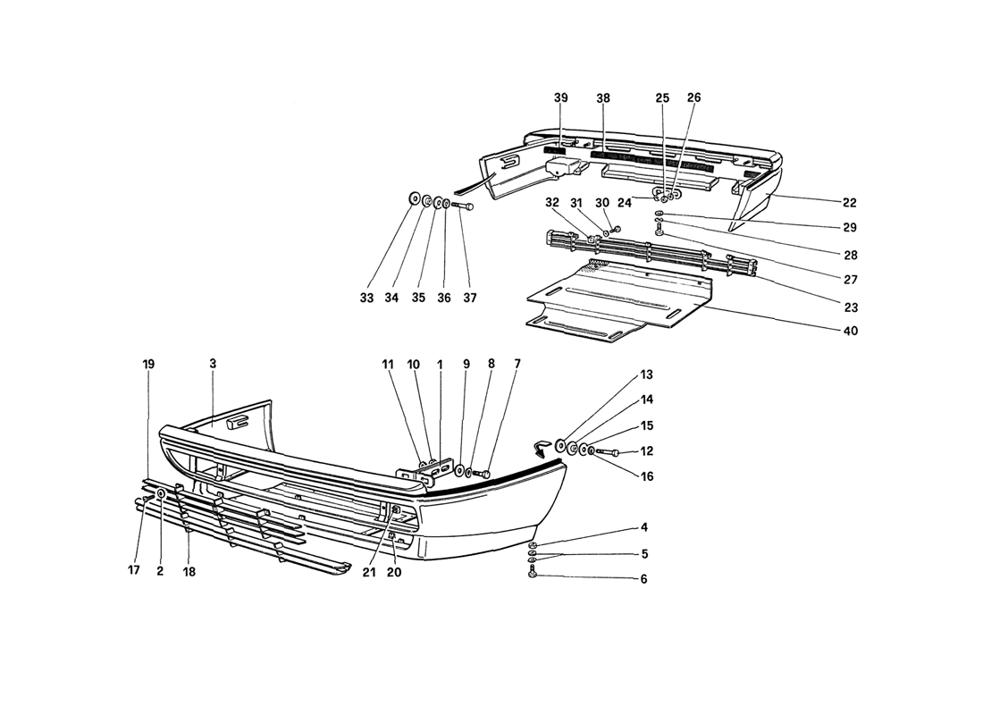 Schematic: Front and Rear Bumpers
