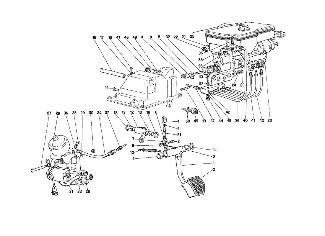 Schematic: Clutch Hydraulic System (for car with Antiskid System)