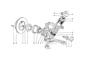 Front Suspension - Shock Absorber and Brake Disc (up to car No. 76625)