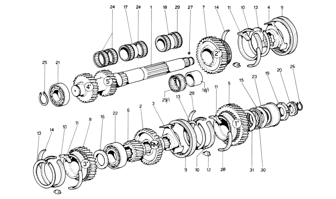 Schematic: Lay Shaft Gearing