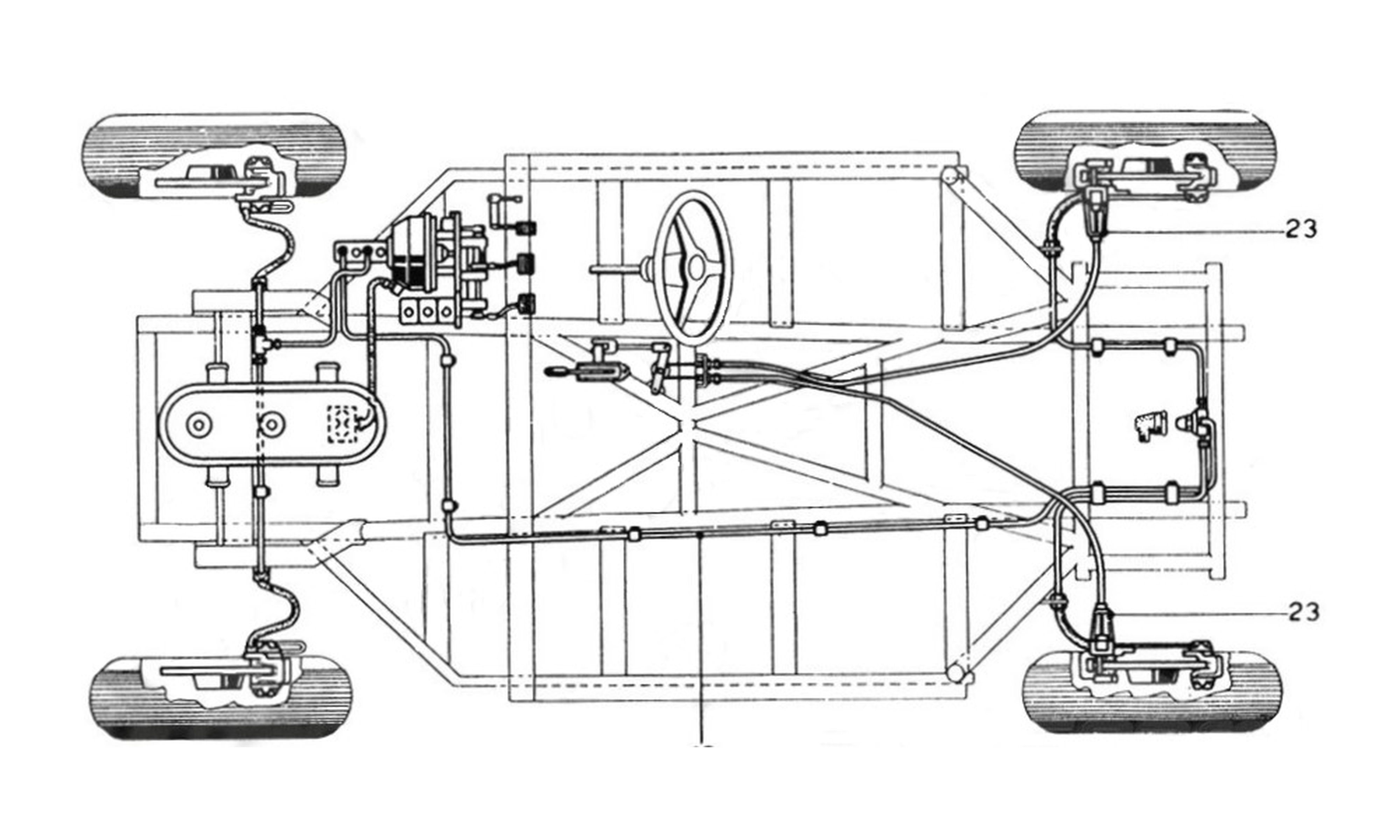 Schematic: Brake System - RHD Handbrake
