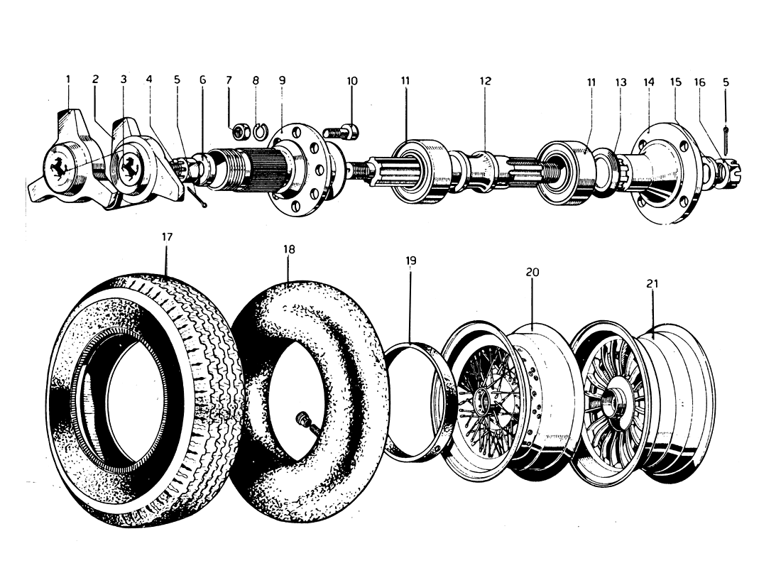 Schematic: Tyres - Wheels & Shaft