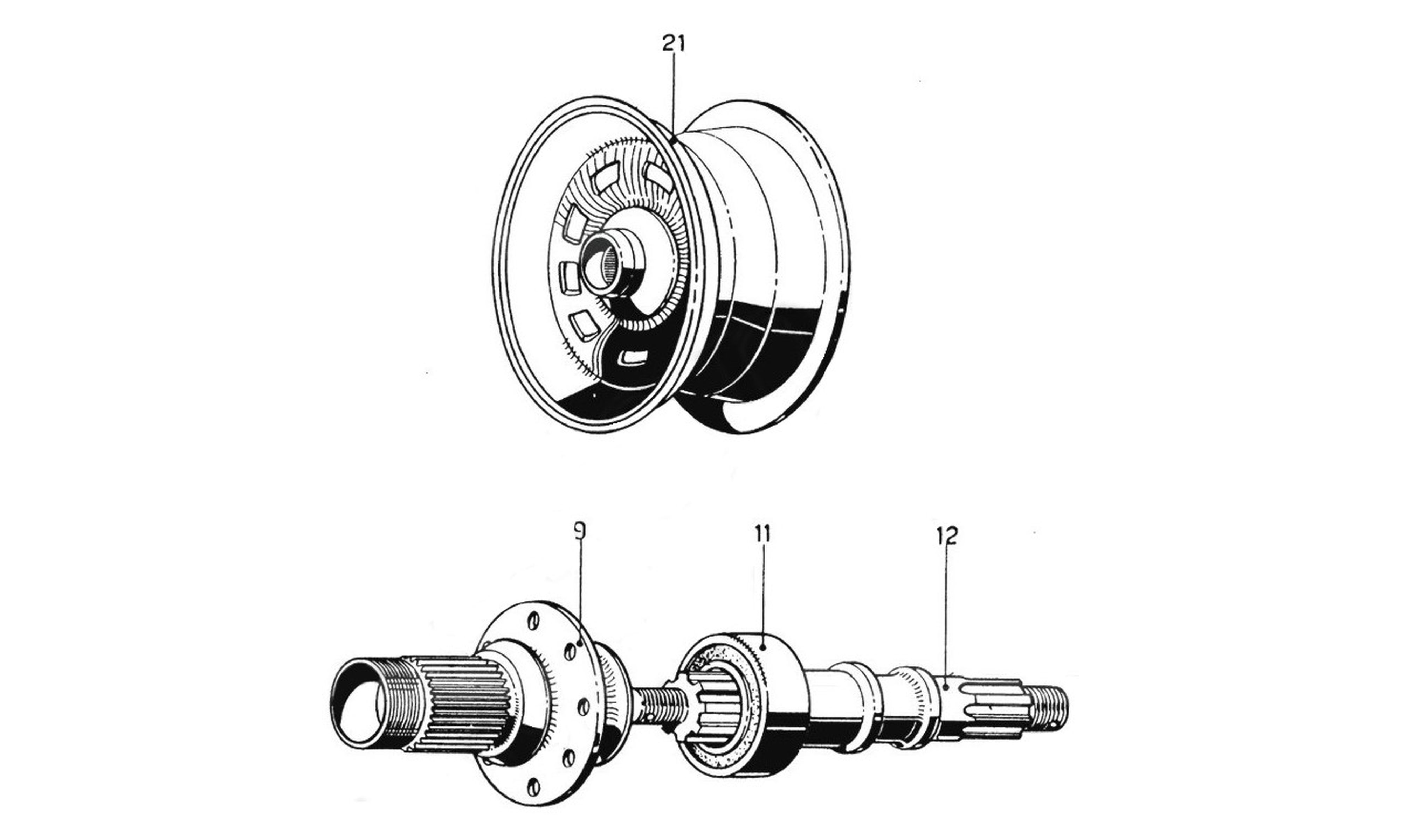 Schematic: Tyres - Wheels - Shaft - LHD