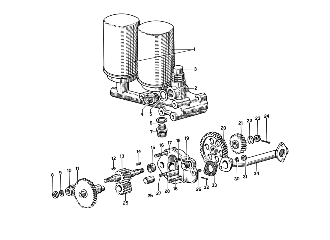 Schematic: Oil Pump And Filters