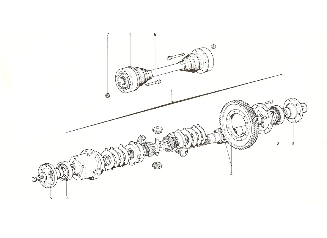 Schematic: Differential And Axle Shaft (Up To Gearbox No. 692)
