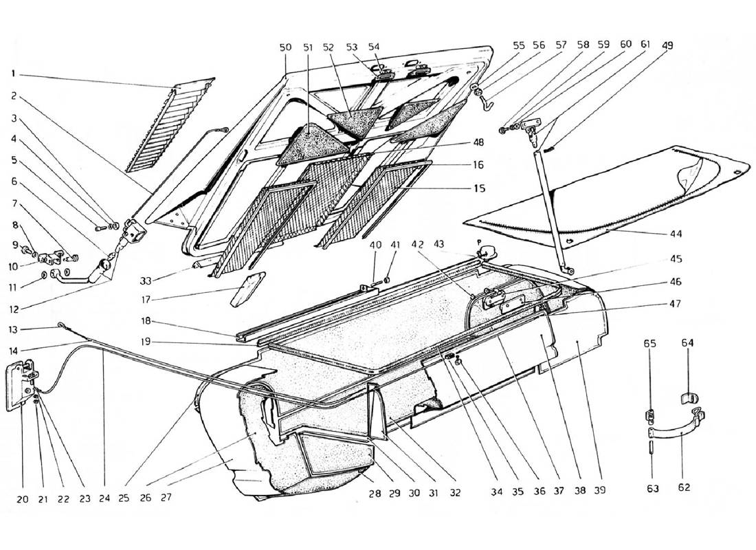 Schematic: Rear Bonnet And Luggage Compartment Covering (Valid For Rhd - Aus Versions)