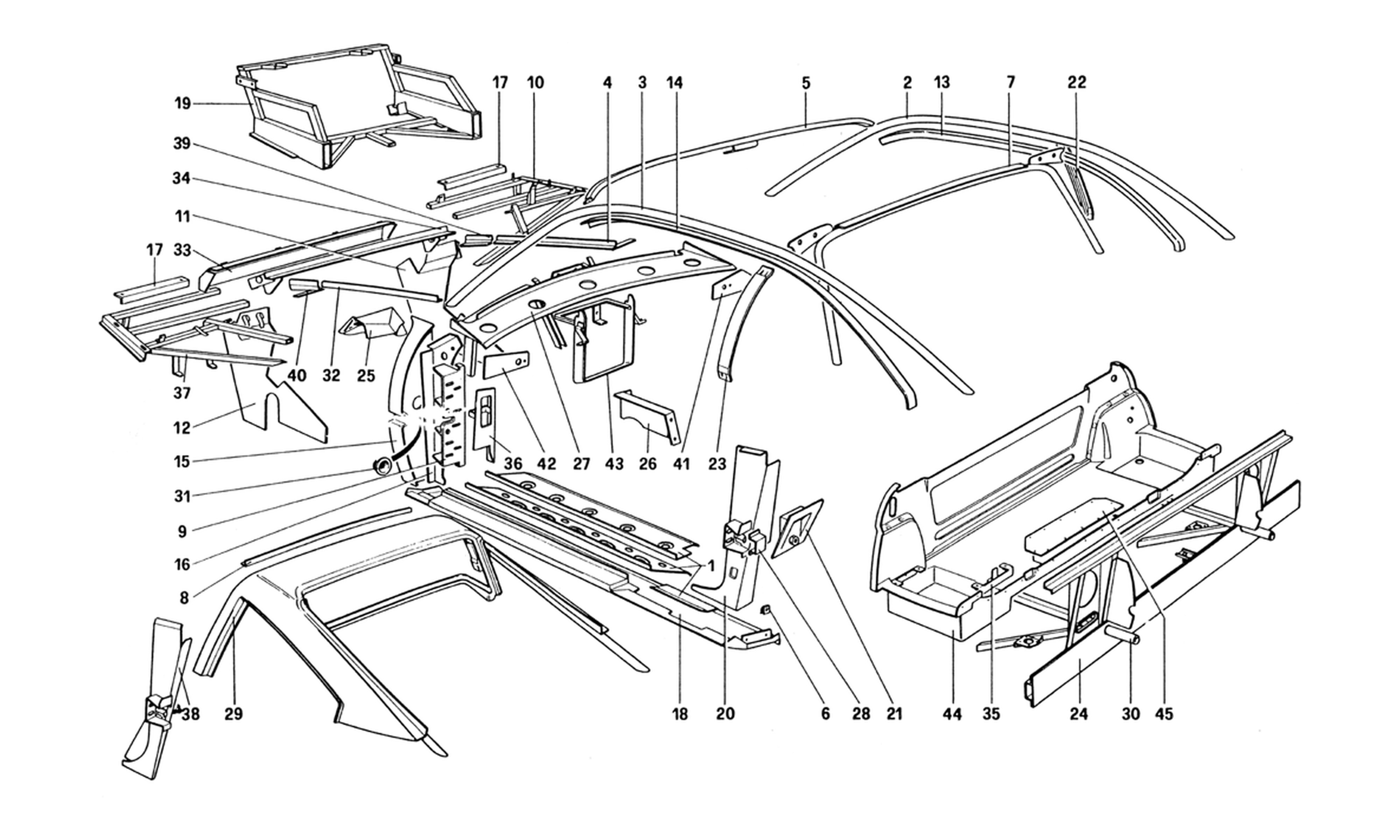 Schematic: Body Shell - Inner Elements (Not For U.S. And Sa Version)