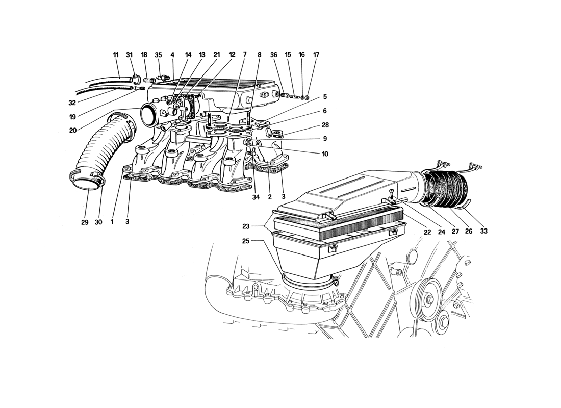 Schematic: Air Intake And Manifolds