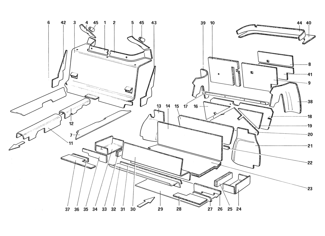 Schematic: Luggage And Passenger Compartment Insulation (From Car No. 66967 - Not For Us - Aus - Ch87 - Sa - J)