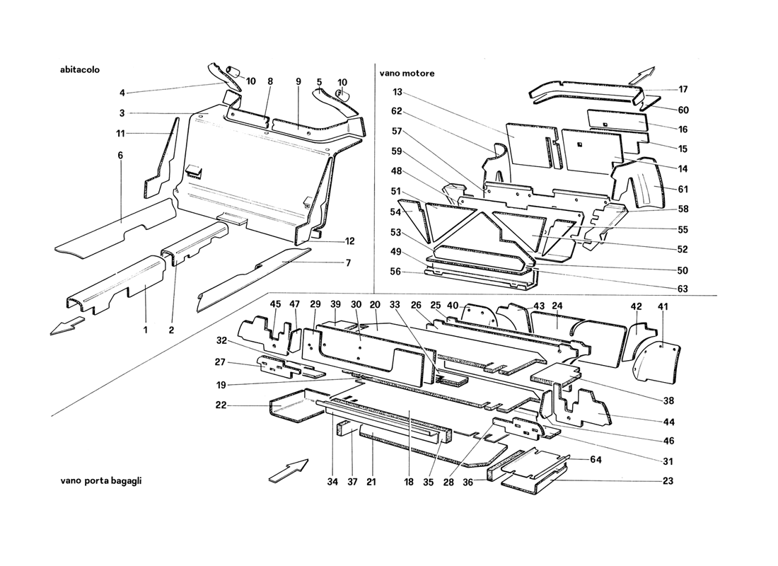 Schematic: Luggage And Passenger Compartment Insulation (For Ch87 - Ch88)