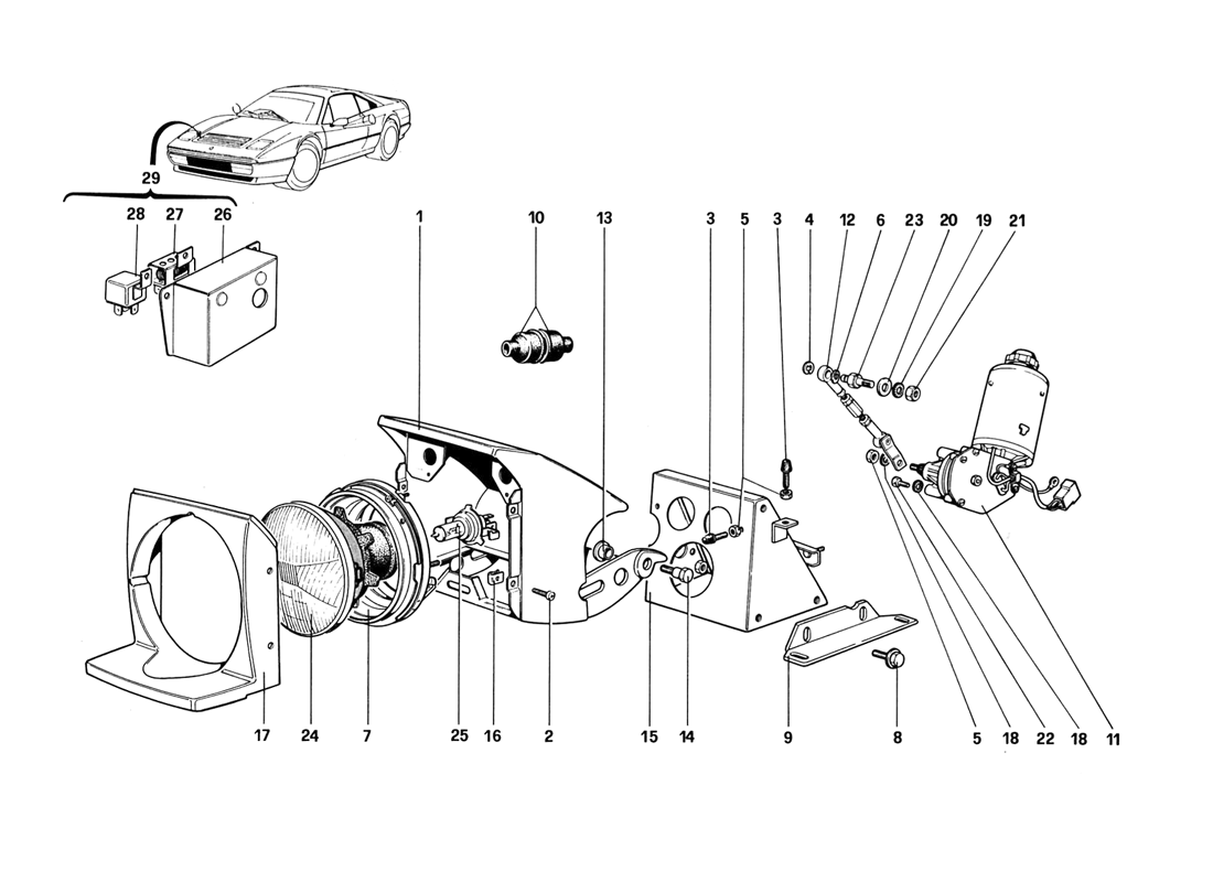 Schematic: Lights Lifting Device And Headlights