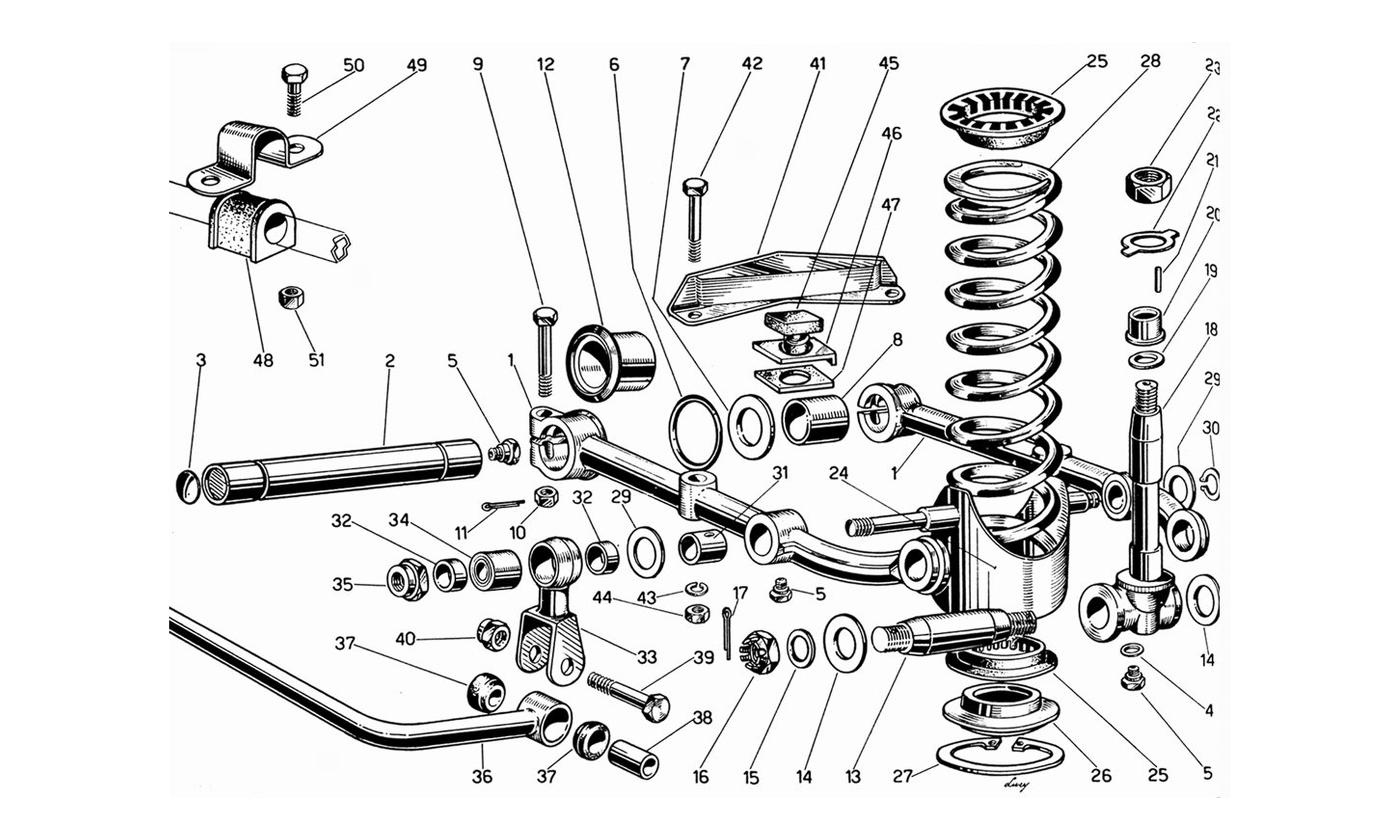 Schematic: Front Wheel Suspension Bottom Arms