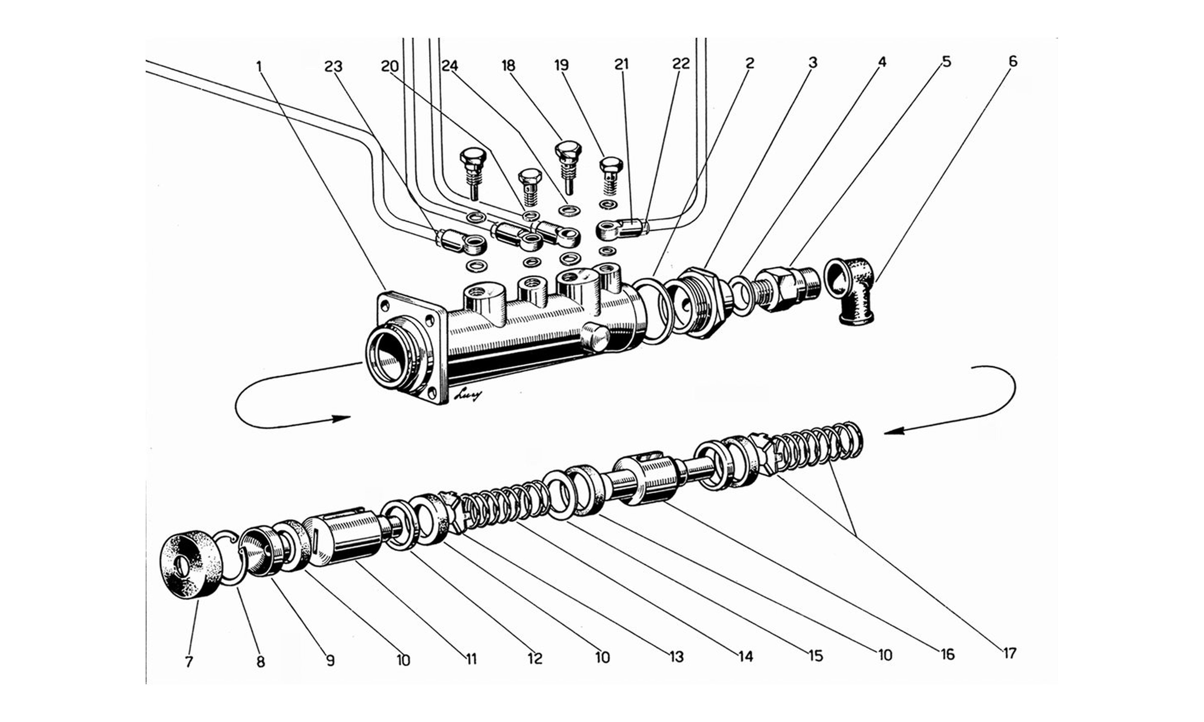 Schematic: Double Brake Master Cylinder
