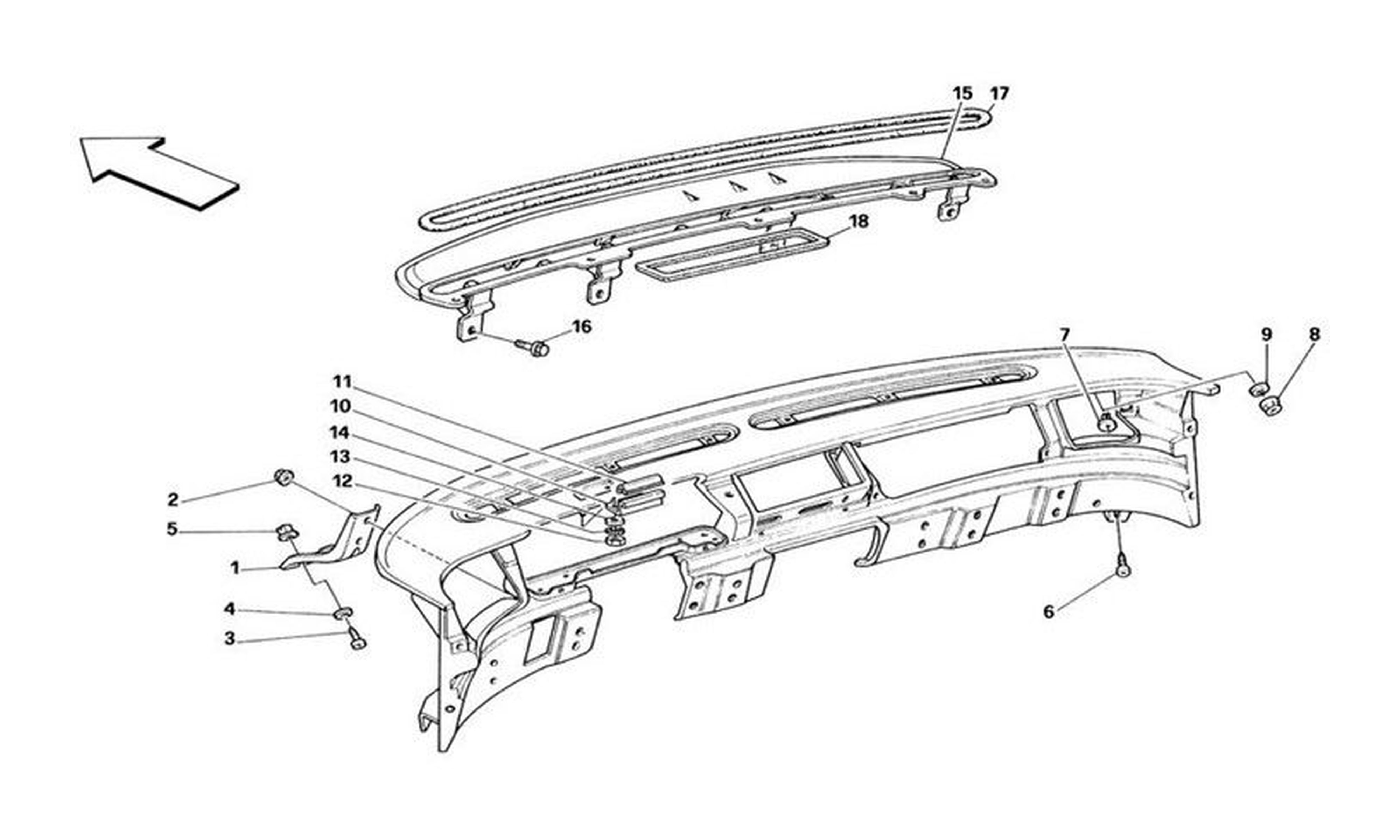 Schematic: Dashboard - Trim And Accessories - Valid For Usa From M.Y. 90