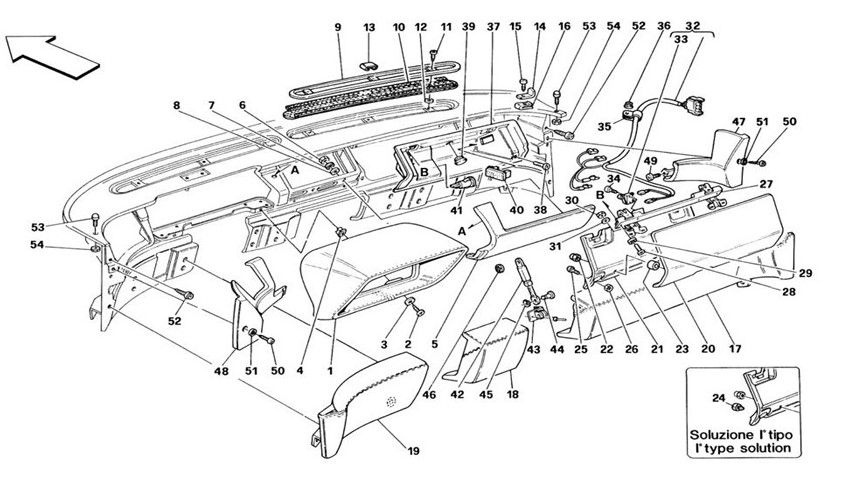 Schematic: Dashboard - Trim And Accessories - Not For Usa From M.Y. 90