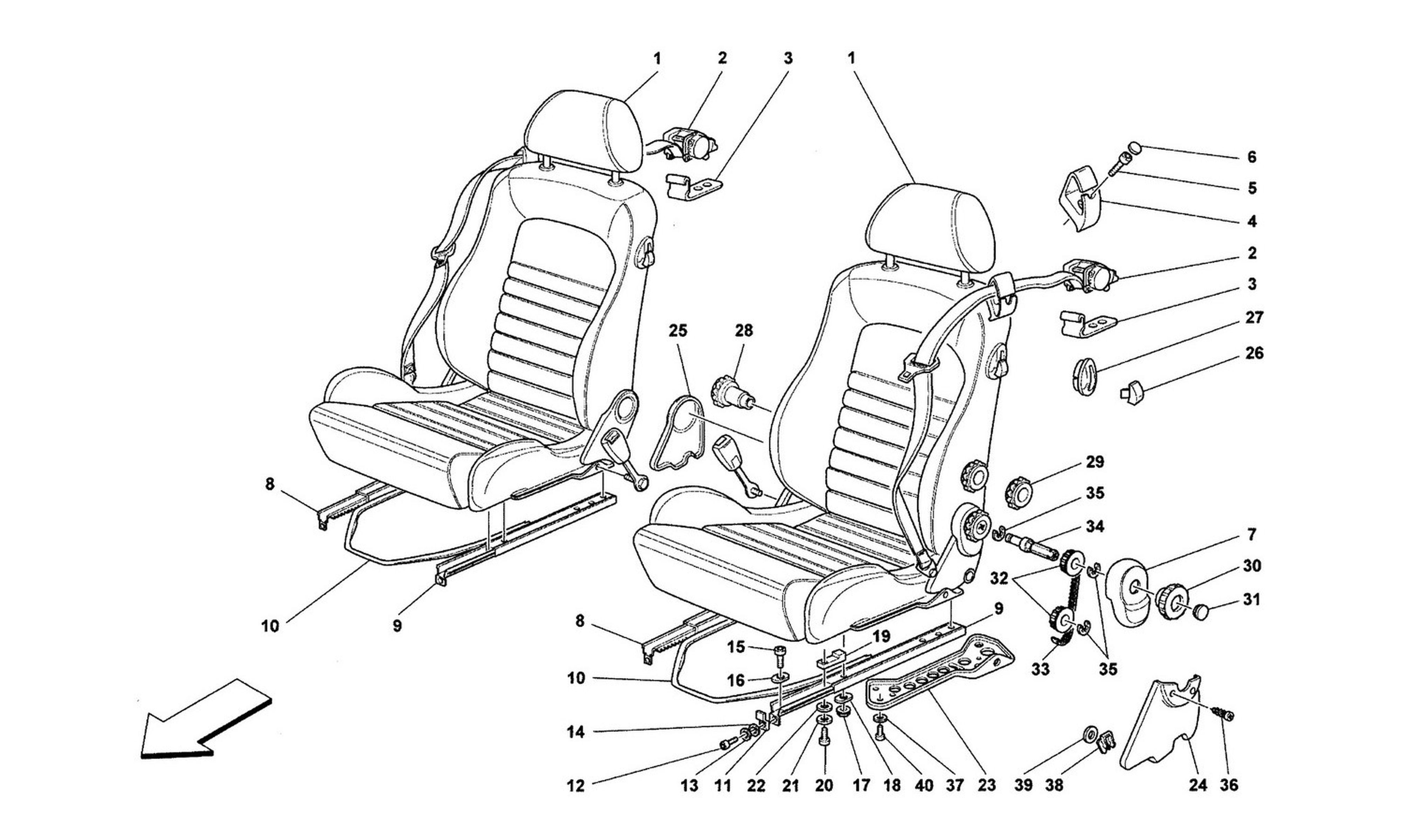 Schematic: Seats And Safety Belts -Comfort-Not For Spider-