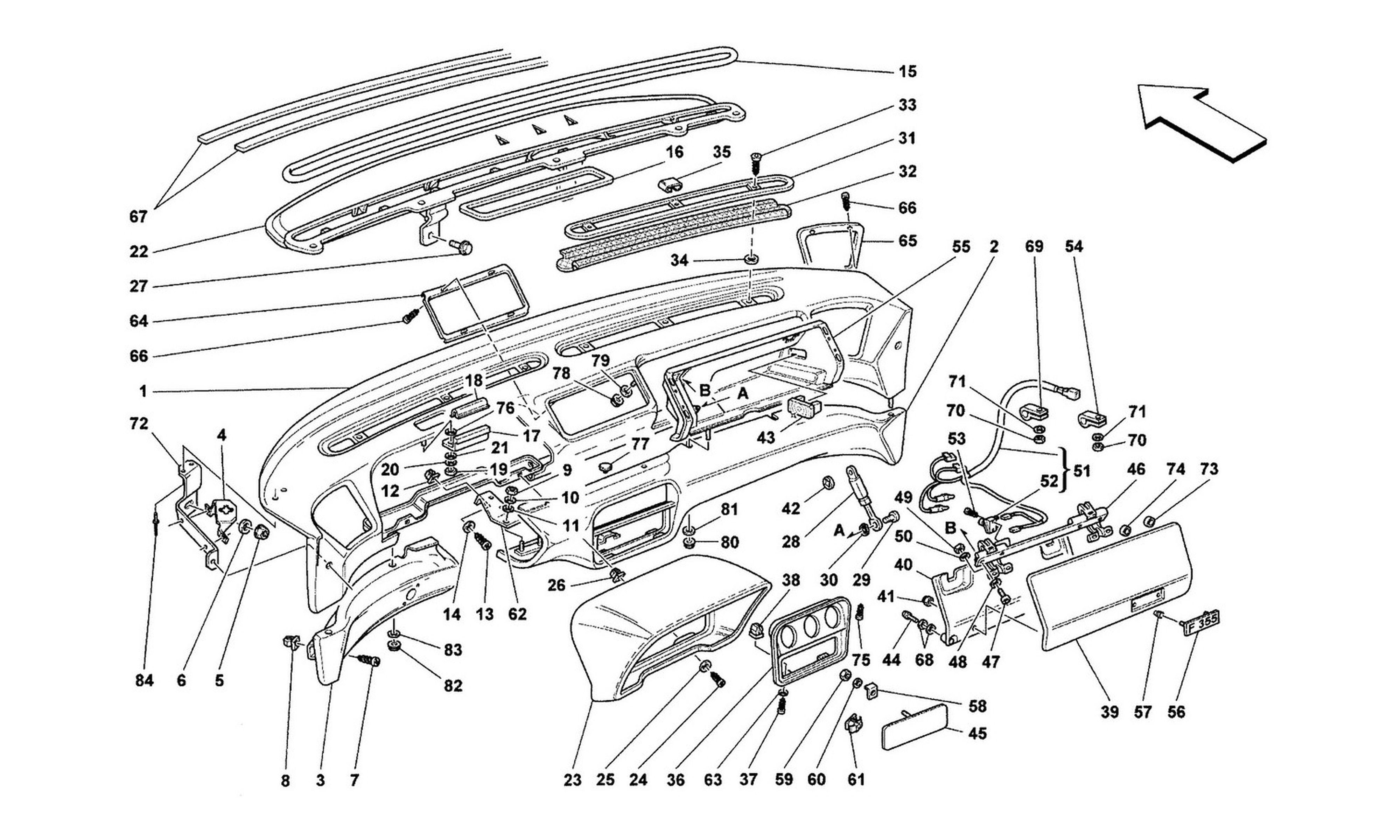 Schematic: Dashboard -Not For Air-Bag Cars-