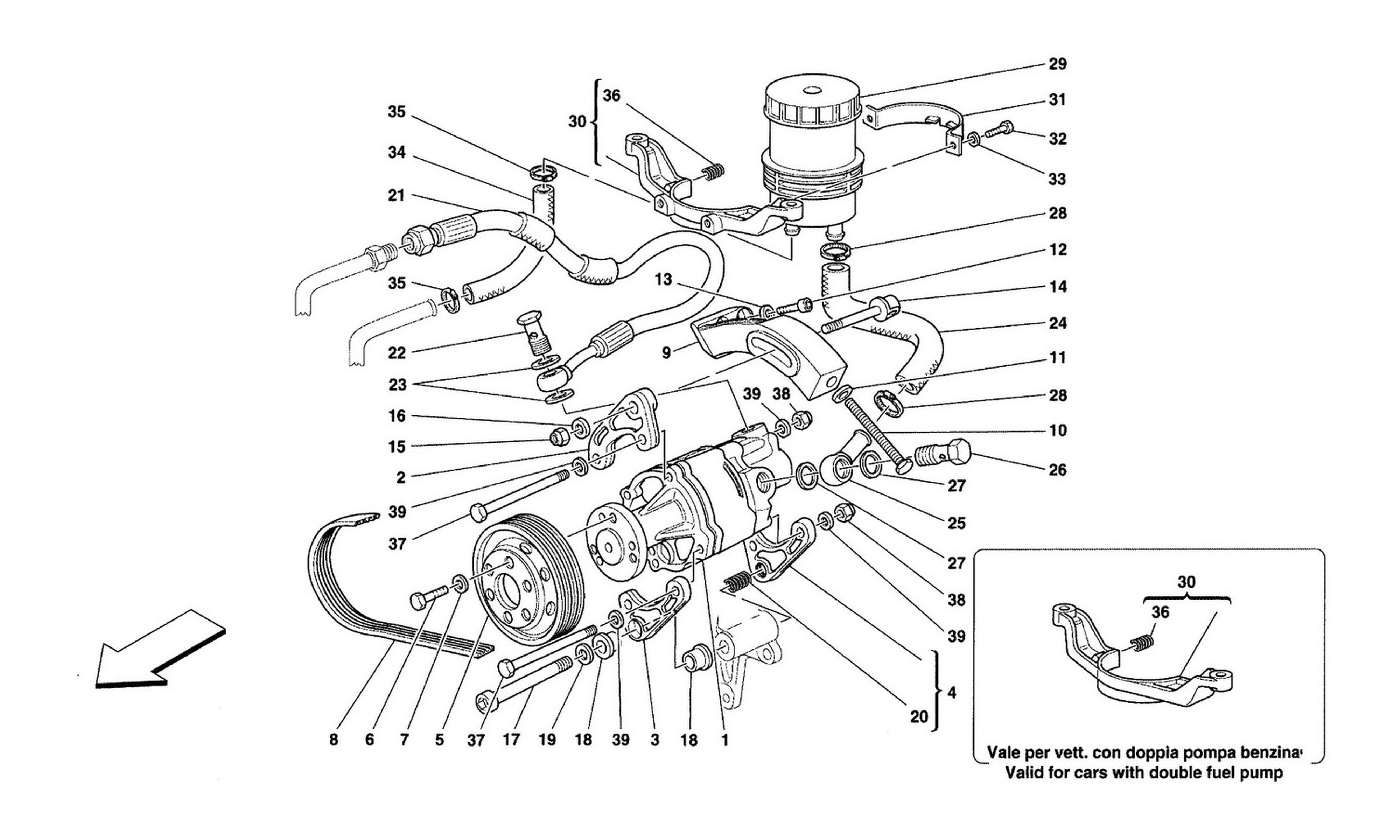 Schematic: Hydraulic Steering Pump -Valid For Steering Box With Power Steering Cars-