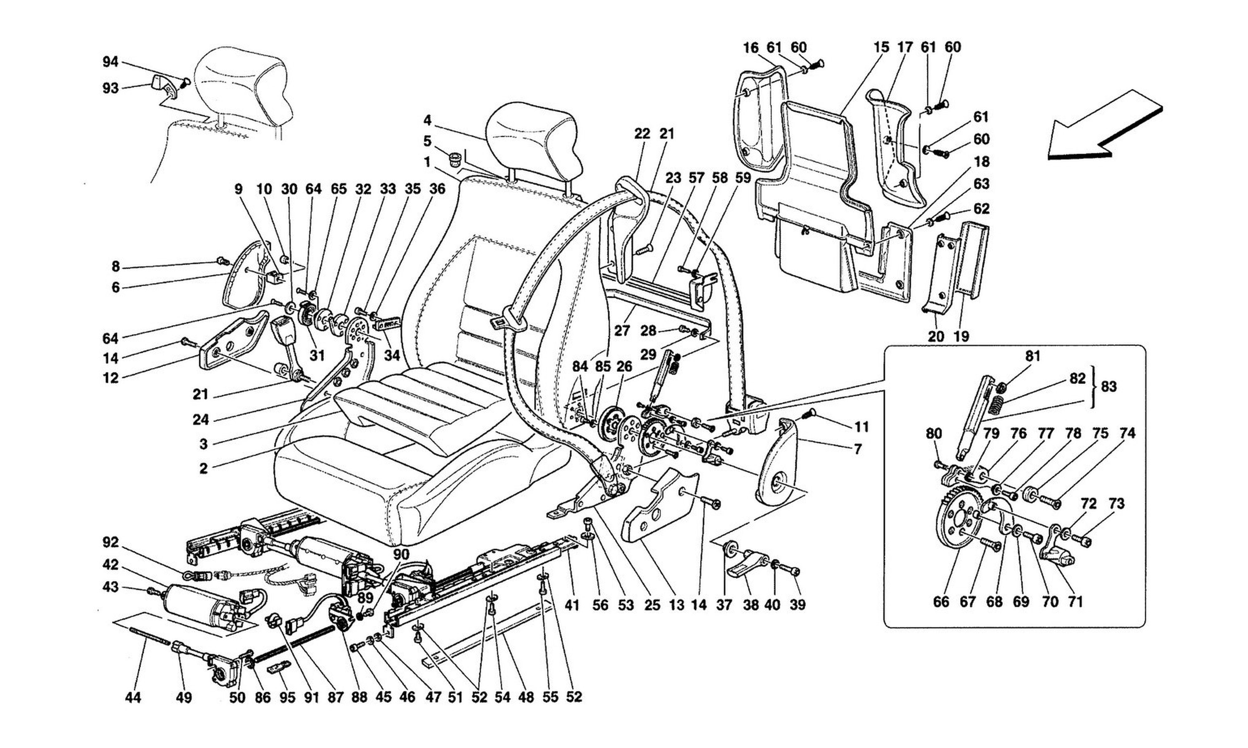 Schematic: Seats And Safety Belts -Valid For Spider-