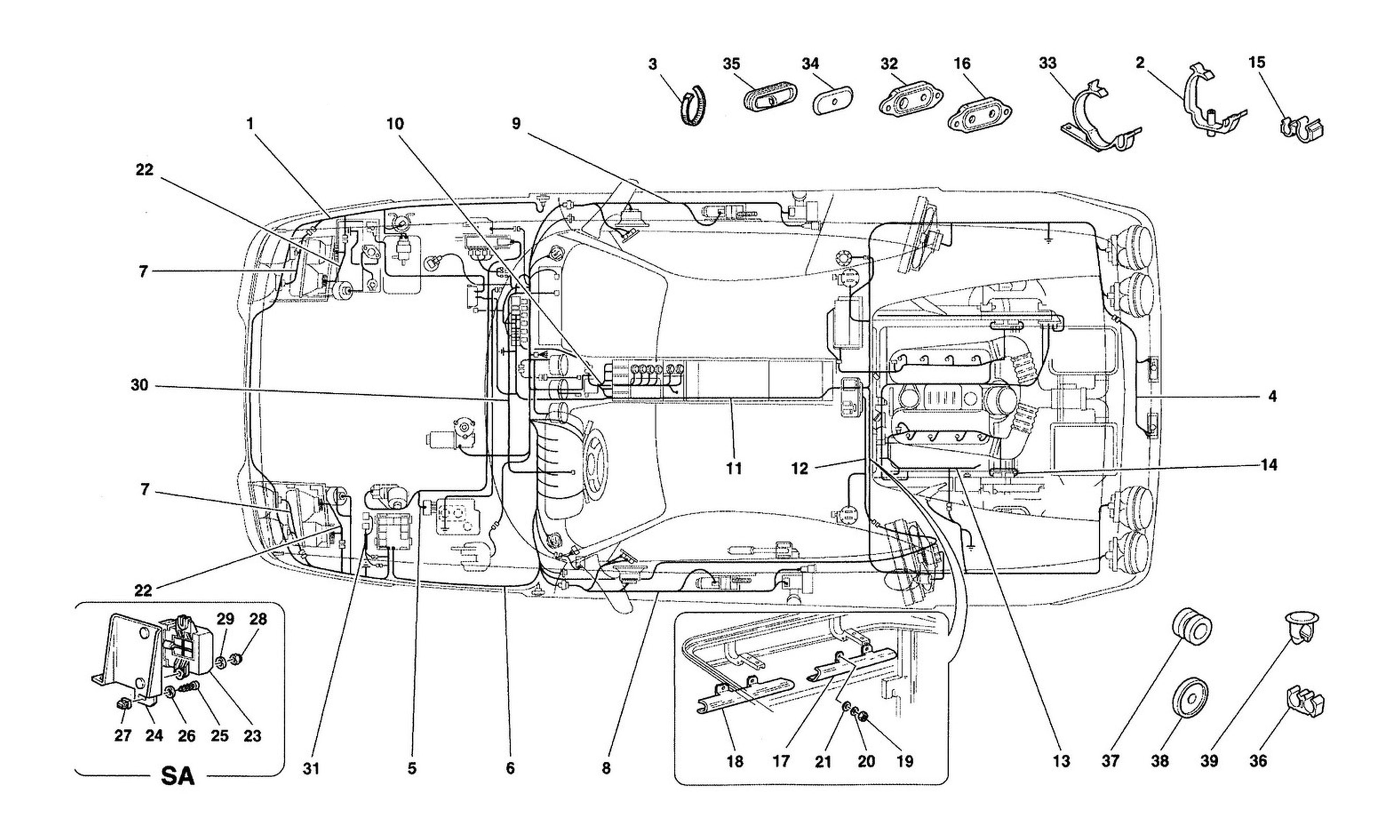 Schematic: Electrical System -Not For Abs Bosch And 355 F1 Cars-