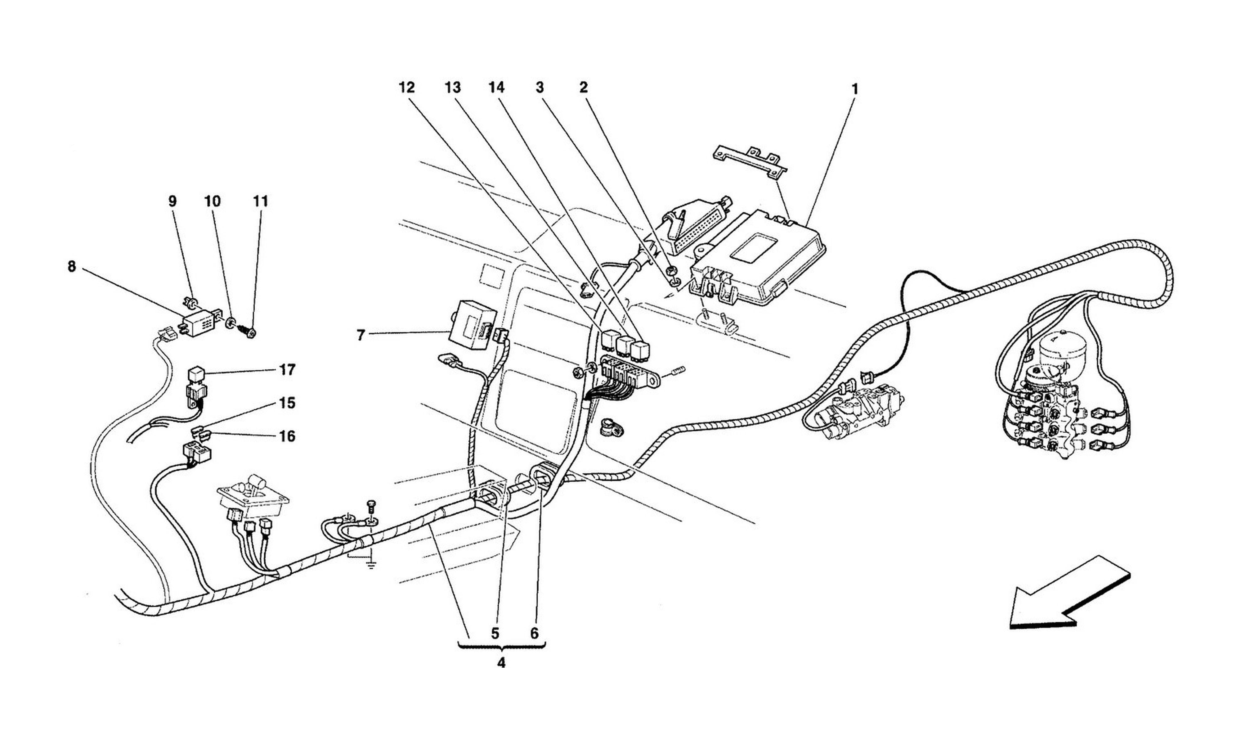 Schematic: Electronic Gearbox Control -Valid For 355 F1 Cars-