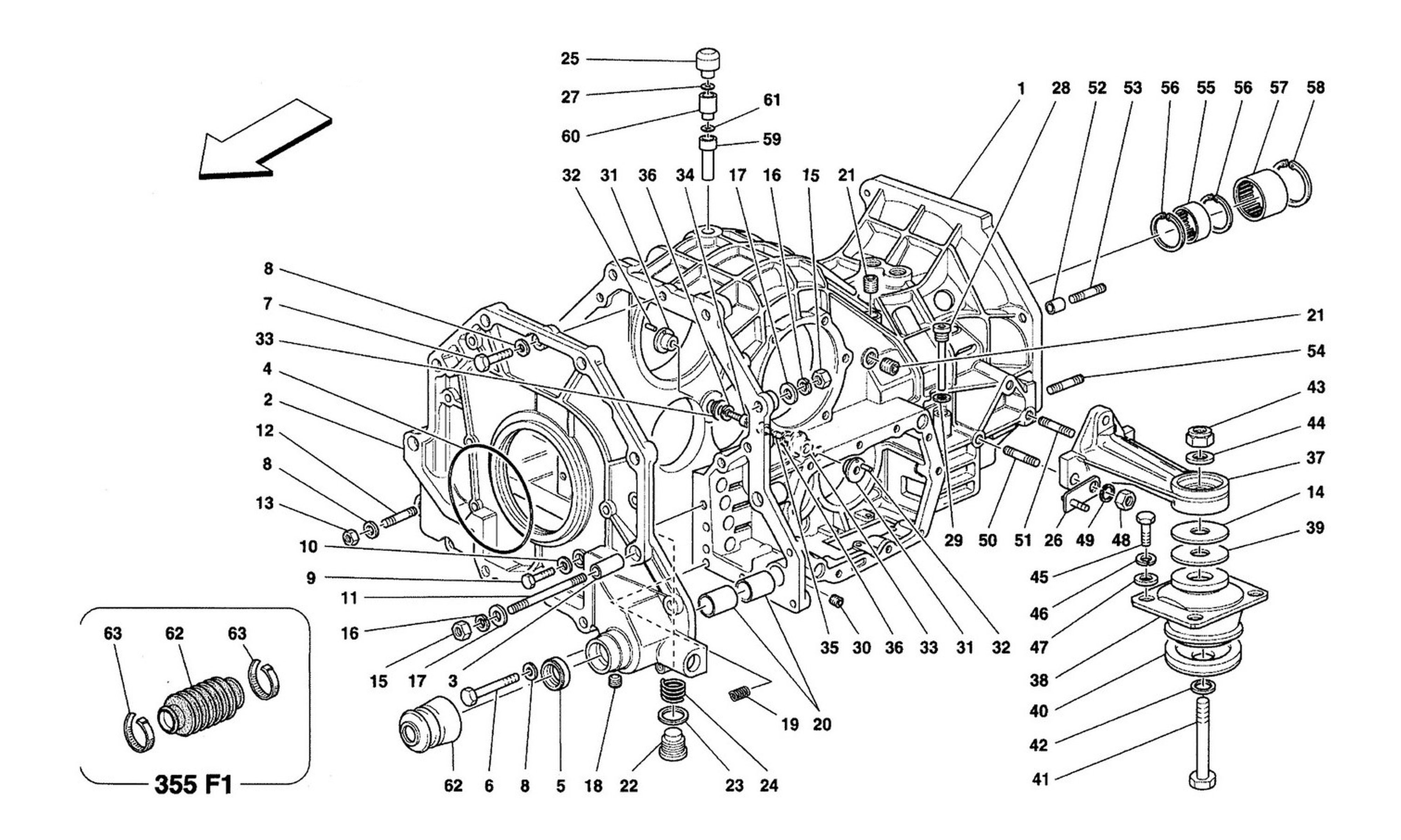 Schematic: Gearbox/Differential Housing And Intermediate Casing