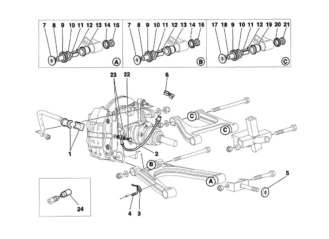 Schematic: Rear Suspension And Brake Pipes