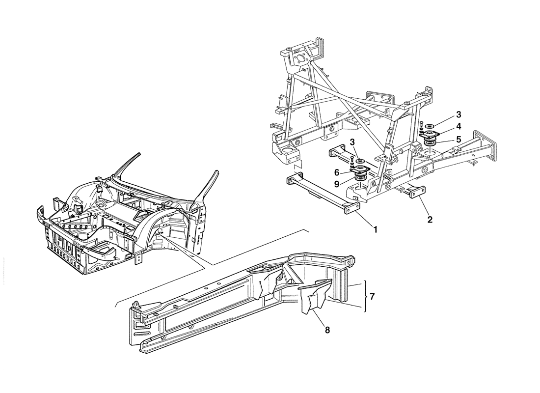 Schematic: Engine Supports - Chassis And Body Elements