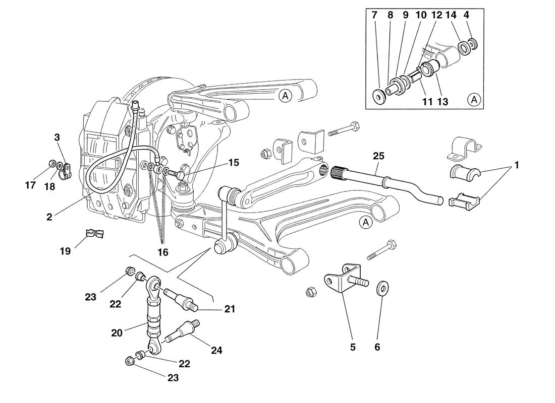Schematic: Front Suspension And Brake Pipes