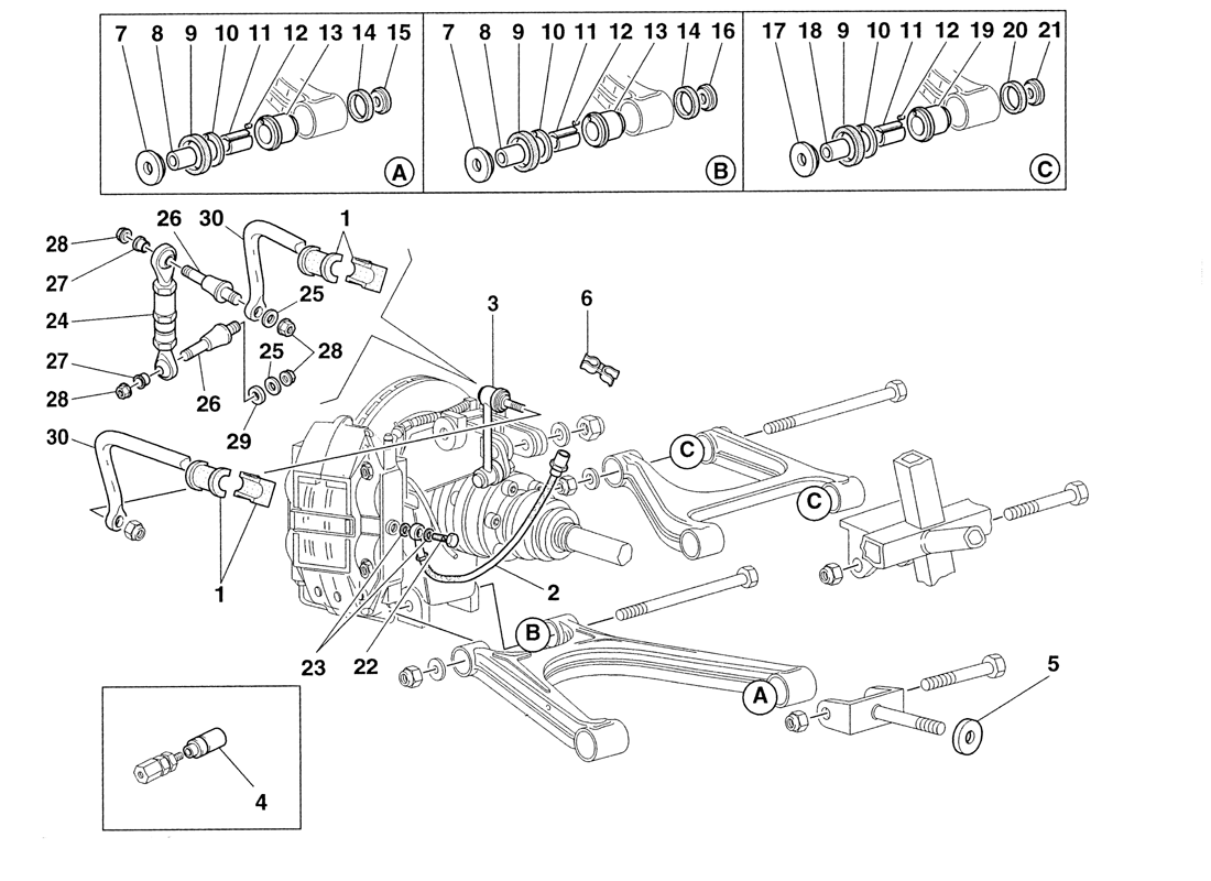 Schematic: Rear Suspension And Brake Pipes