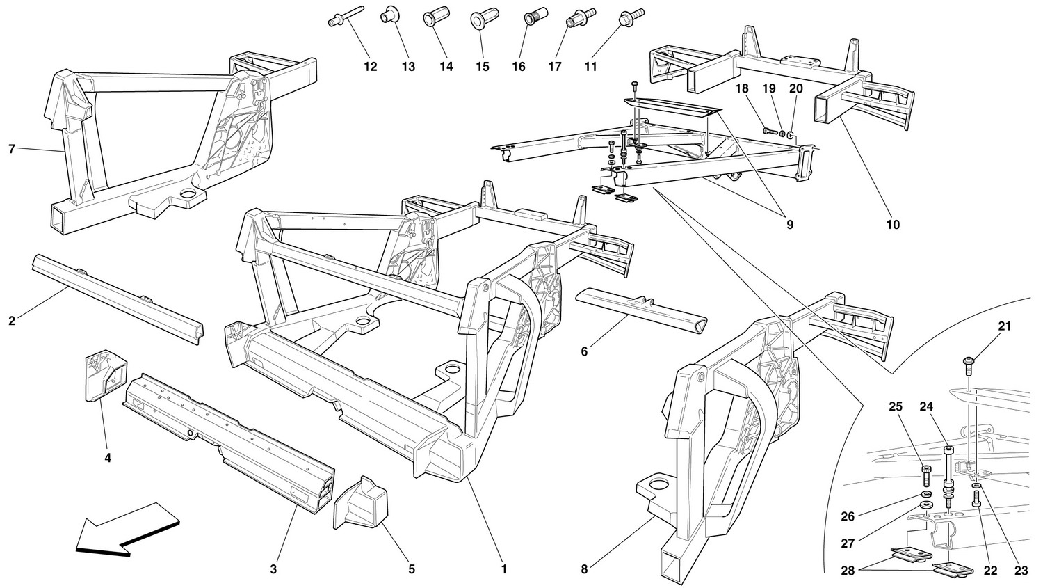 Schematic: Frame - Rear Elements Structures And Plates