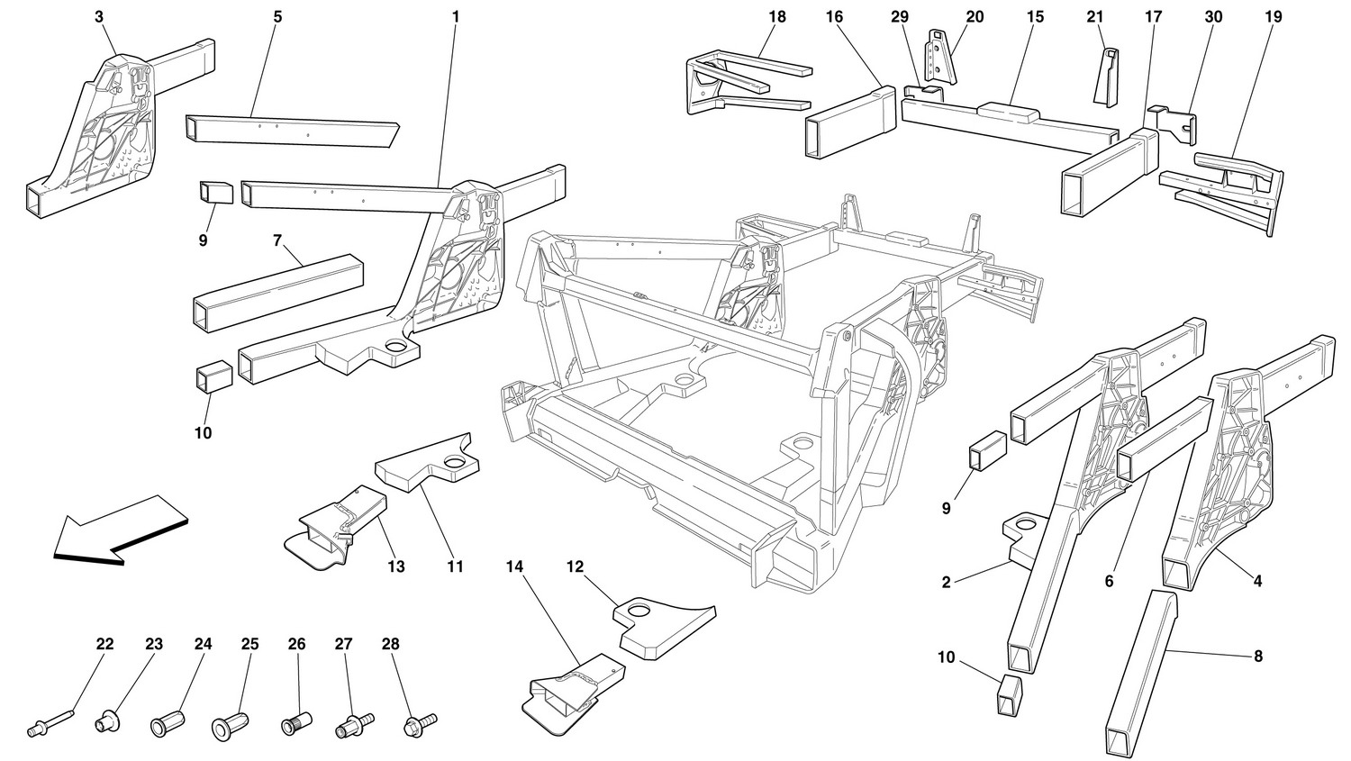 Schematic: Frame - Rear Elements Sub-Groups