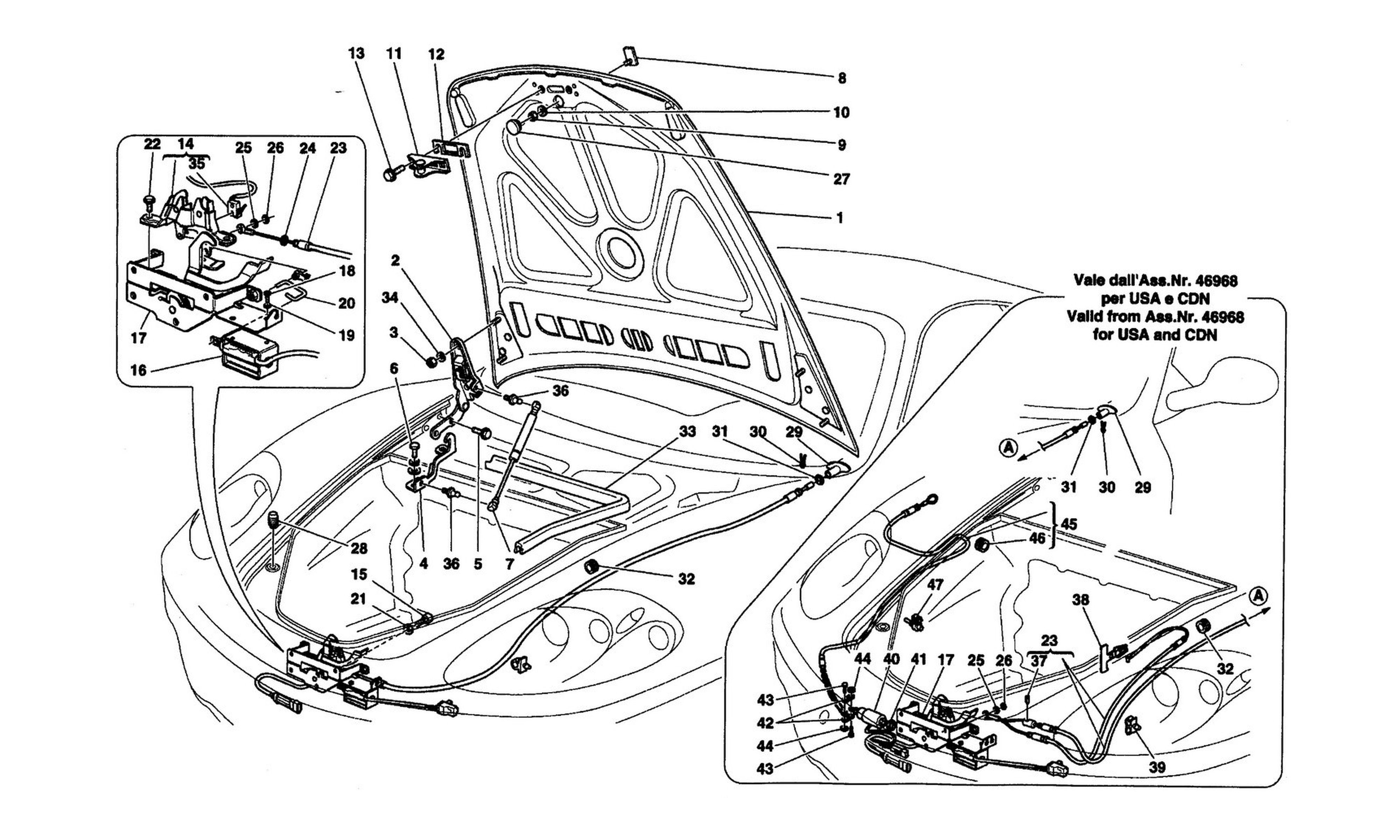 Schematic: Front Hood And Opening Device