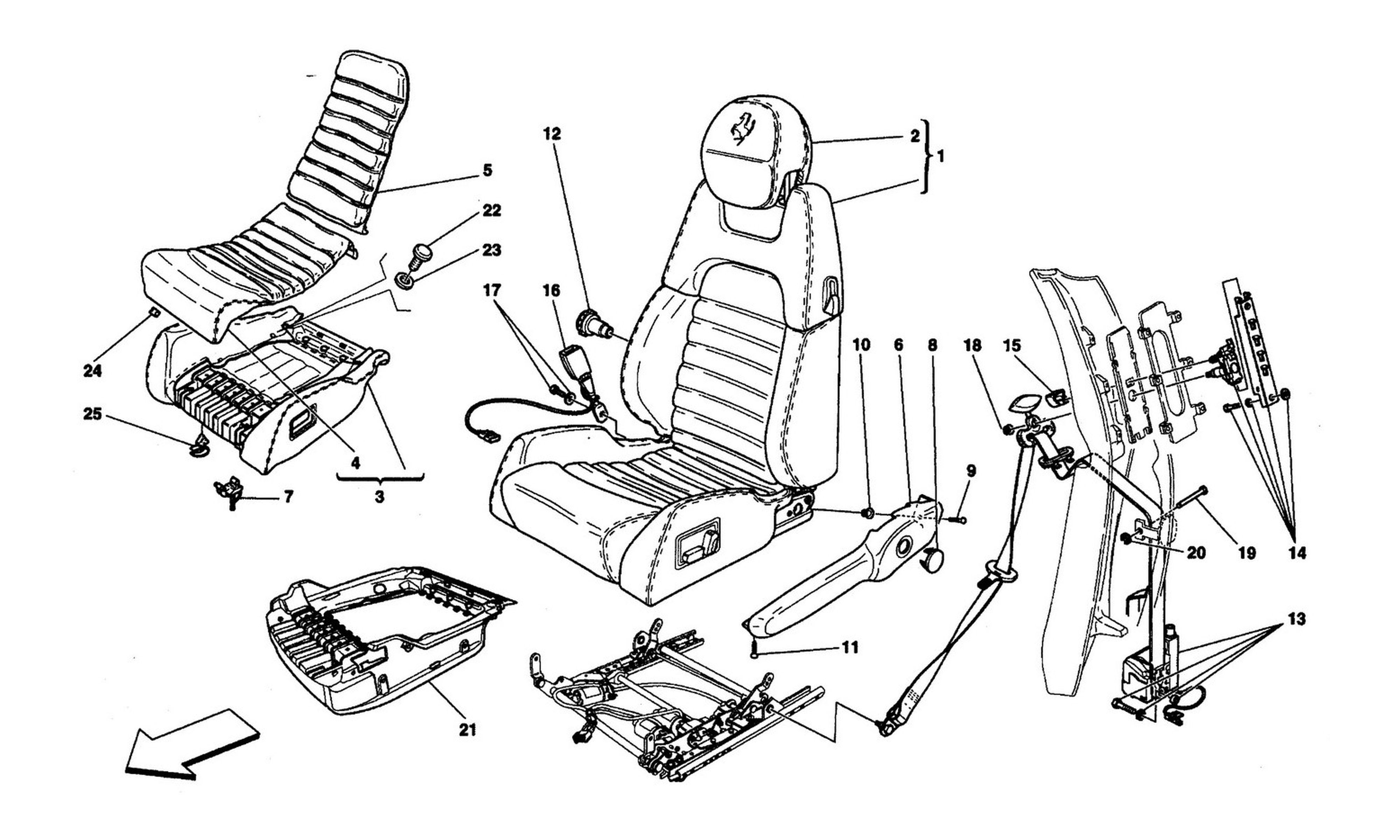 Schematic: Electrical Seat - Safety Belts