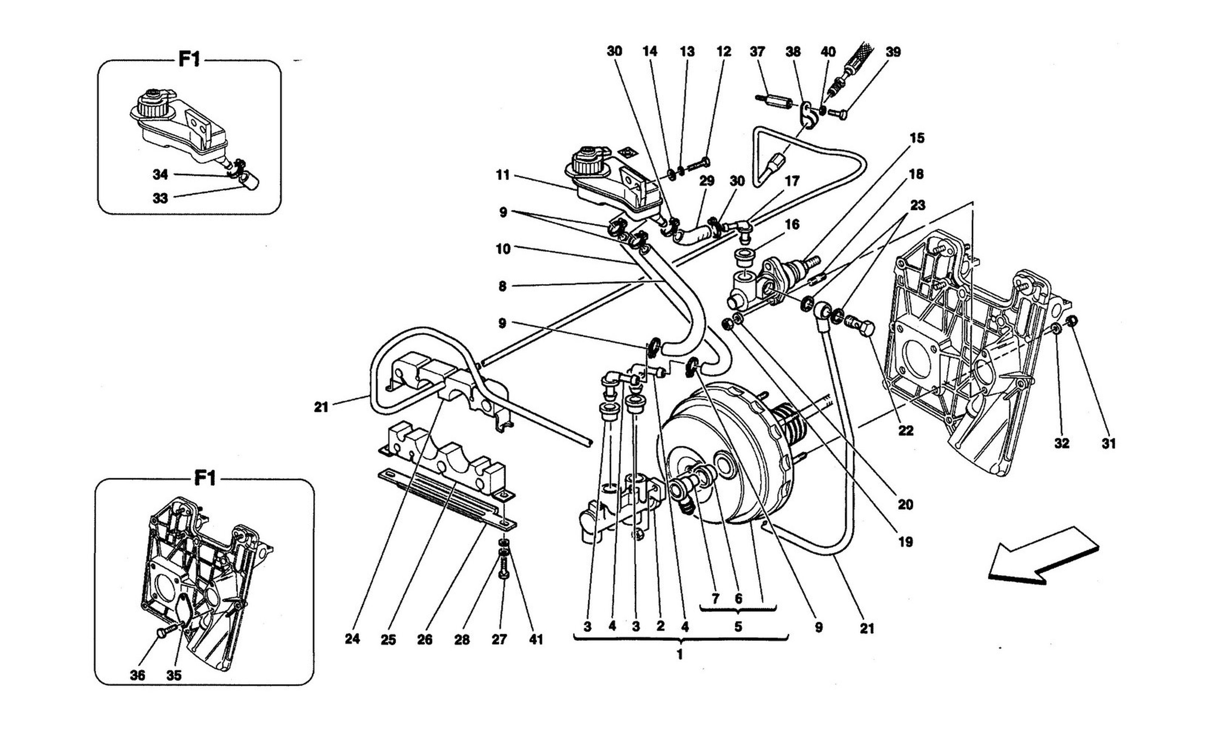 Schematic: Brakes And Clutch Hydraulic Controls -Not For Rhd