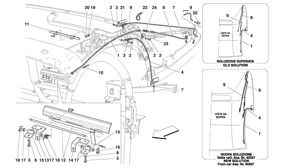 Schematic: Capote Mechanism And Tie Rods