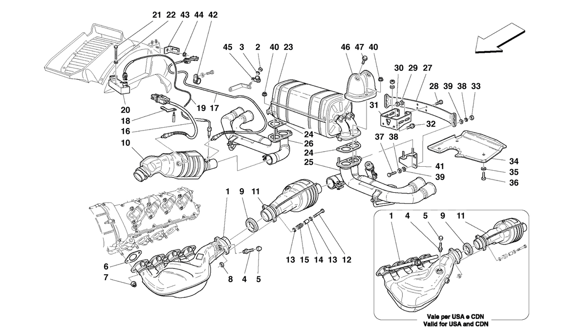 Schematic: Racing Exhaust System -Optional-