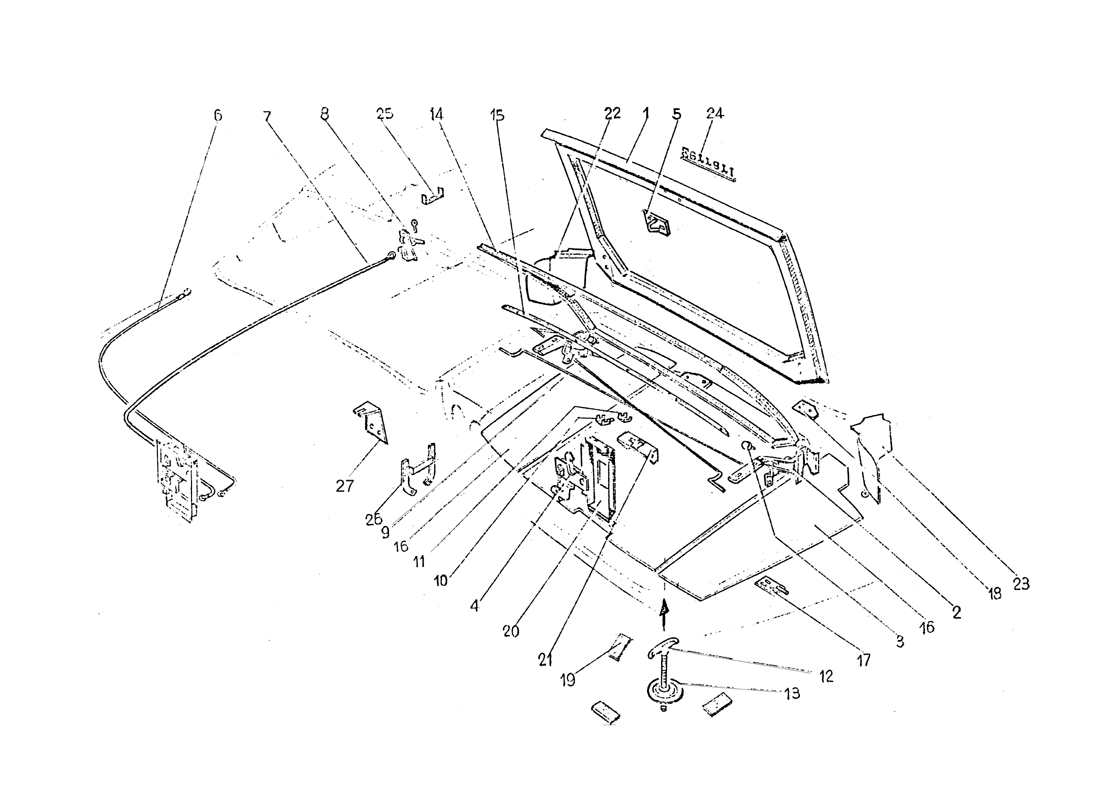 Schematic: Rear Boot Lid