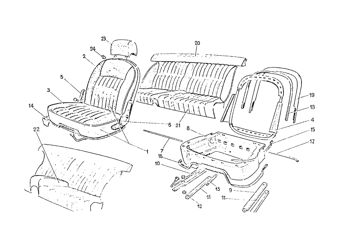 Schematic: Front & Rear Seats