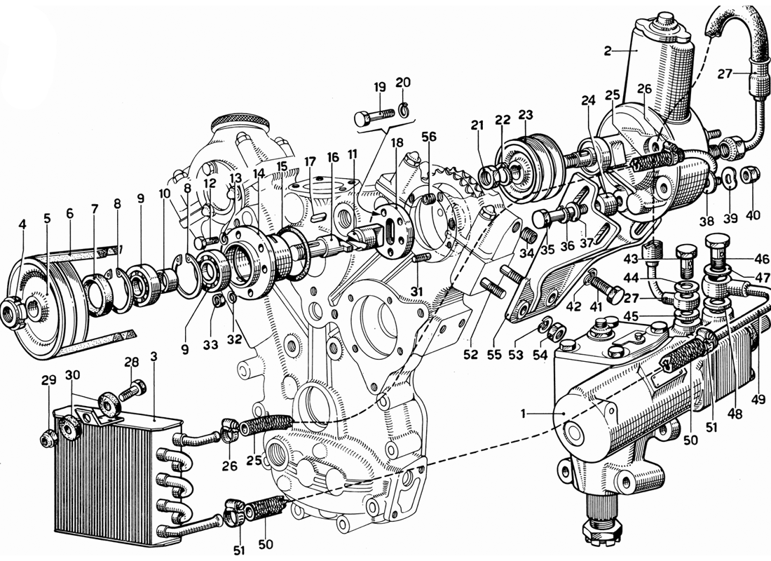 Schematic: Hydraulic Steering Pump And Controls