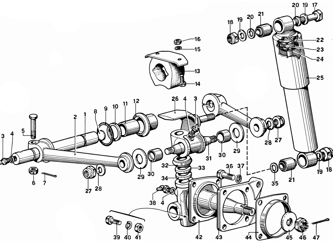 Schematic: Front Wheel Suspension - Upper Arms