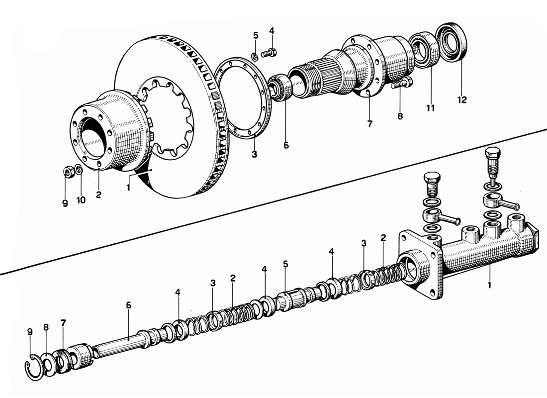 Schematic: Front Brake Disc And Master-Cylinder