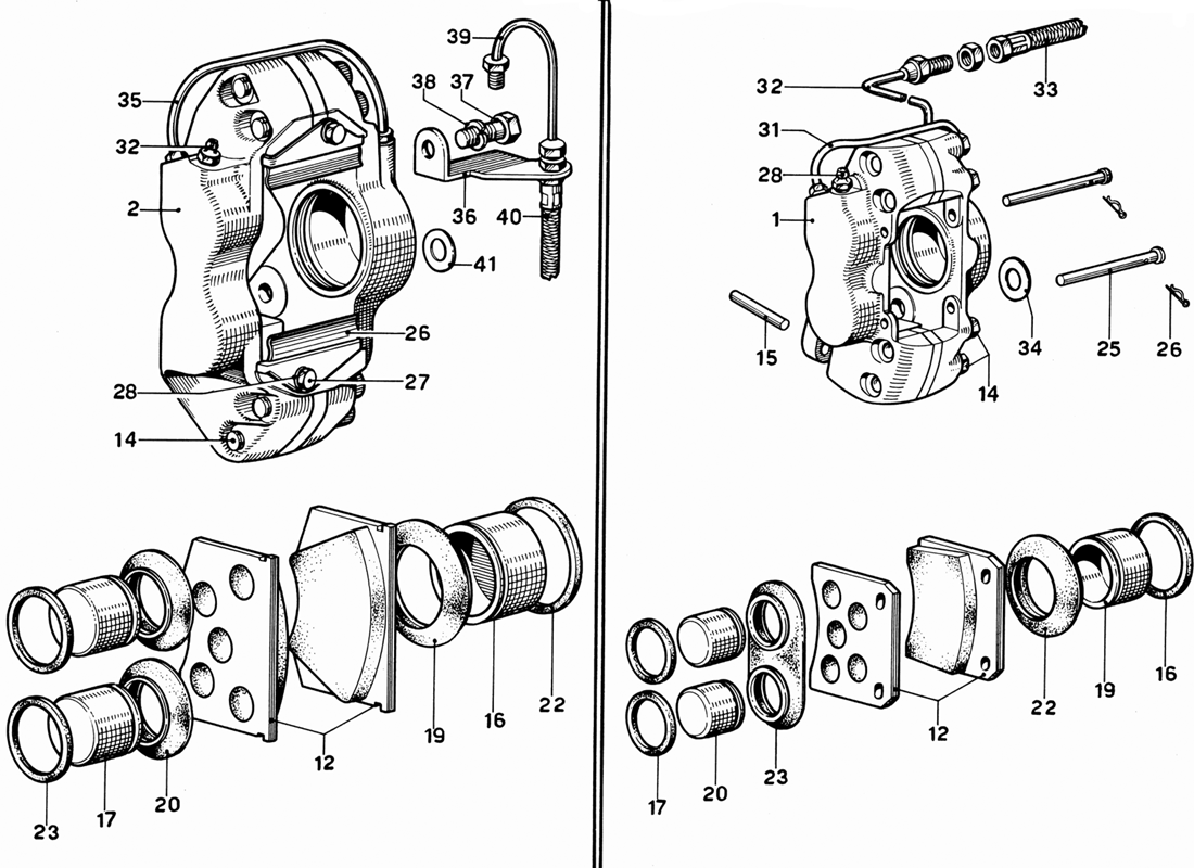 Schematic: Front And Rear Brakes Calipers