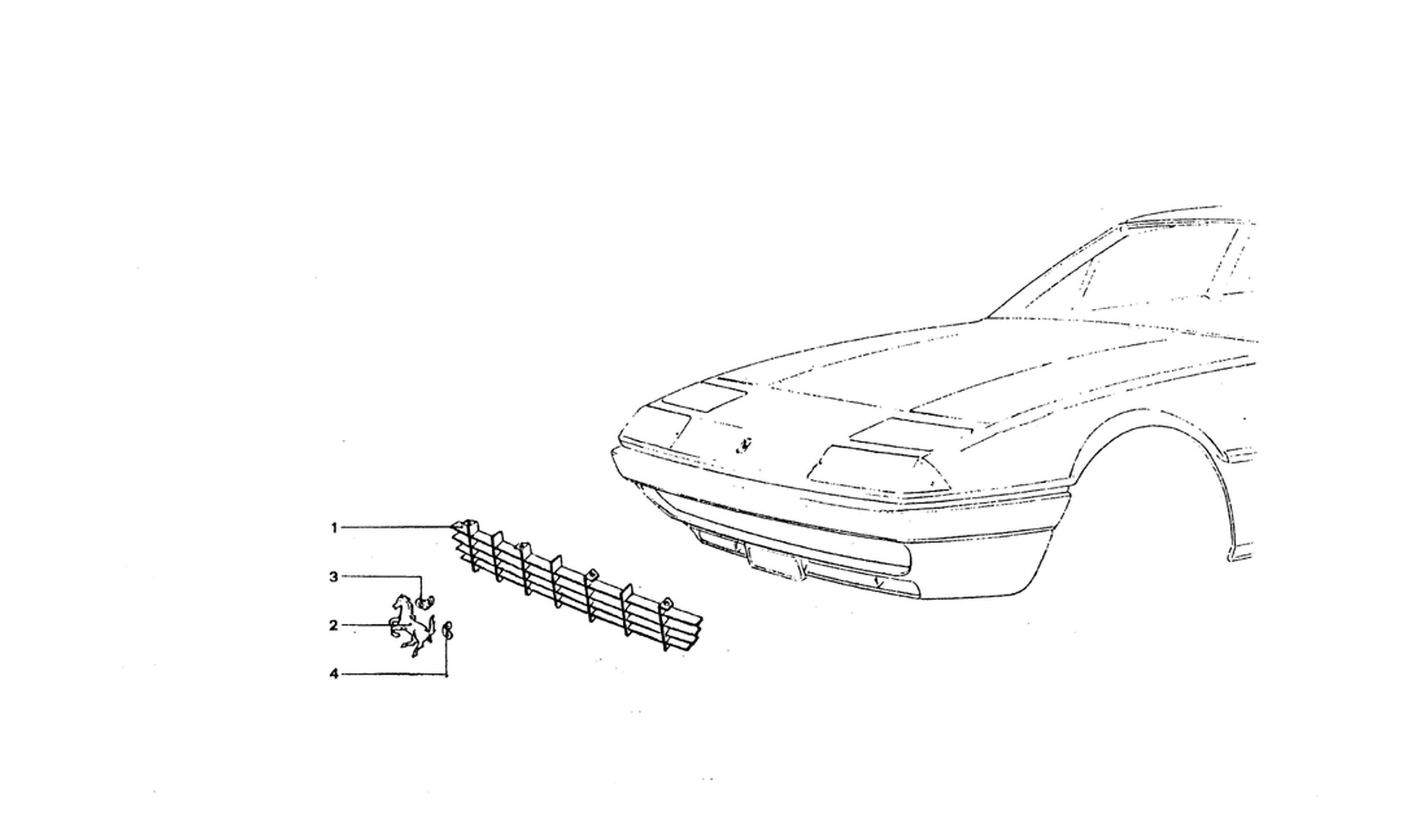 Schematic: Radiator Grille Components